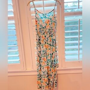 Cloth & Stone Floral Midi Dress: Spaghetti Straps(Purchased At Anthropologie)